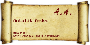 Antalik Andos névjegykártya